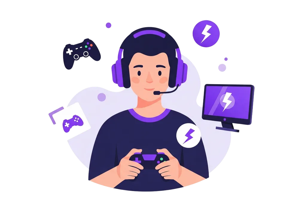 Gaming and tech creator streaming content
